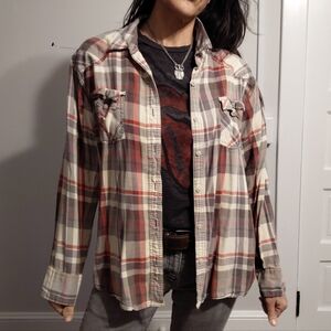 Vintage 90s Grunge-core Plaid Shirt 100% Cotton-Mens XXL